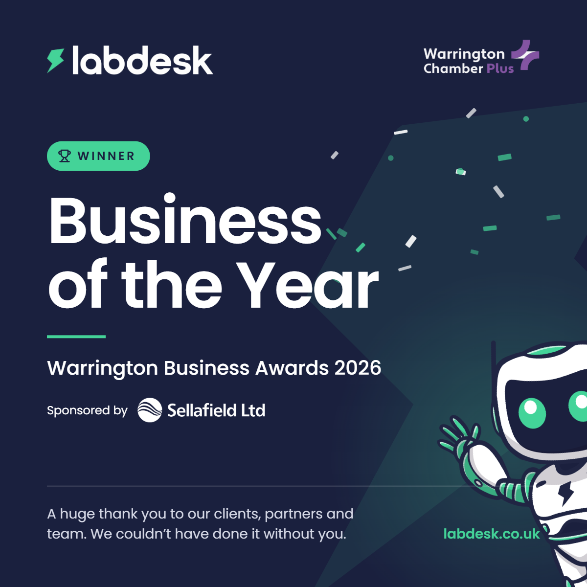 labdesk wins business of the year, Warrington